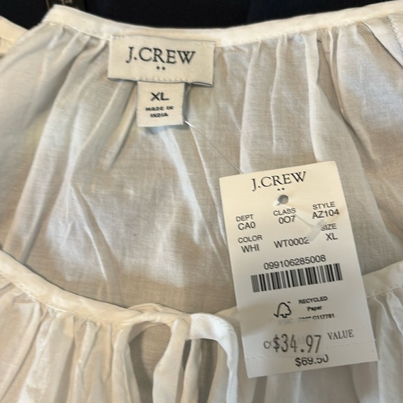 NWT! J. Crew White & Yellow Gold Boho Shirt - Picture 3 of 7